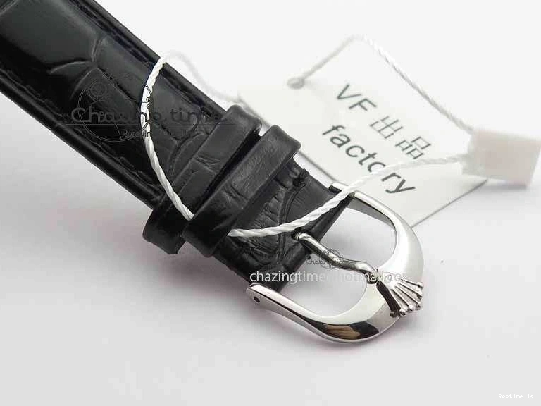 1218 Cellini Date VF Best Edition SS Black Dial Stick Markers On Black Leather Strap A Lightweight 3725